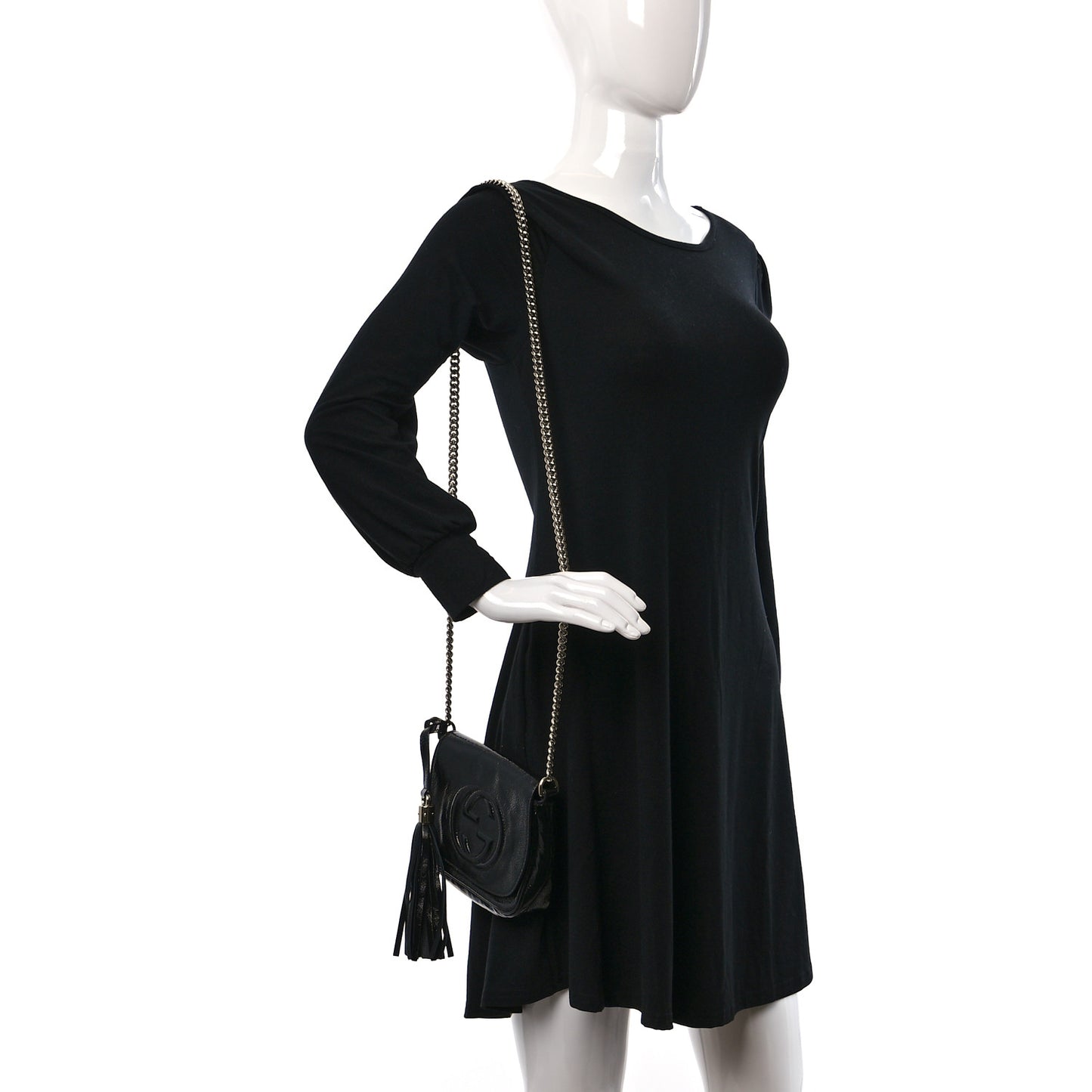 Vernice Naplack Small Soho Flap Crossbody Black