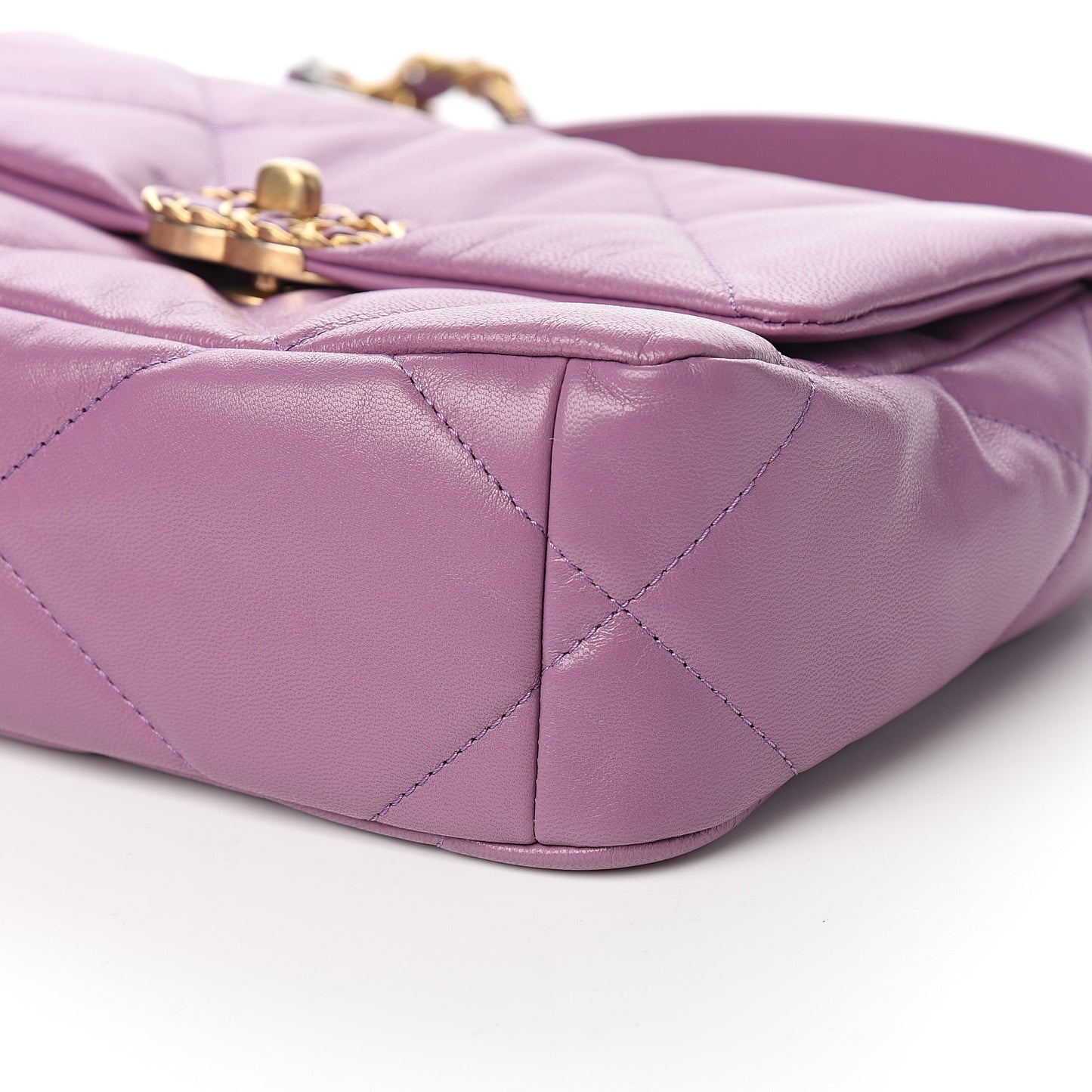 Goatskin Quilted Medium 19 Flap Violet Purple