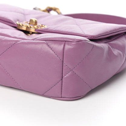 Chanel Goatskin Quilted Medium 19 Flap Violet Purple 8 of 10