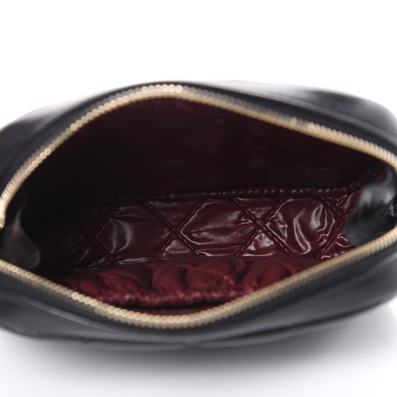 Chanel Lambskin Quilted Small Curvy Pouch Cosmetic Case Black 5 of 12