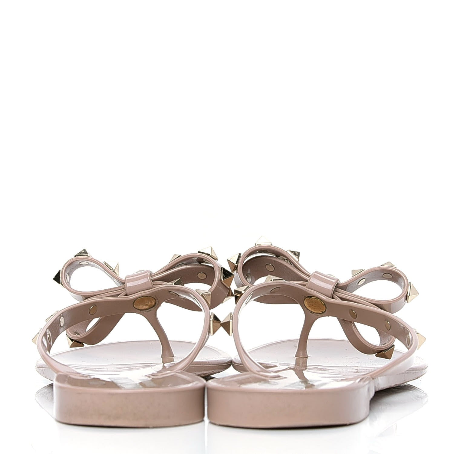 Valentino Garavani PVC Jelly Rockstud Bow Thong Sandals 37 Poudre 4 of 6