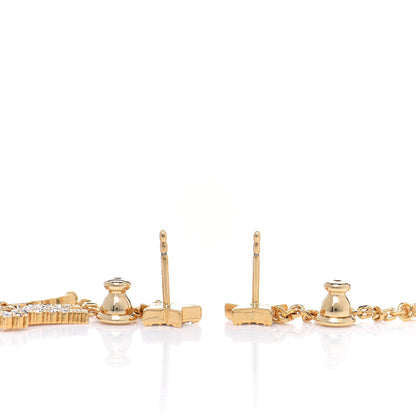 Christian Dior Crystal Diorable Giraffe Logo Drop Earrings Gold 3 of 4