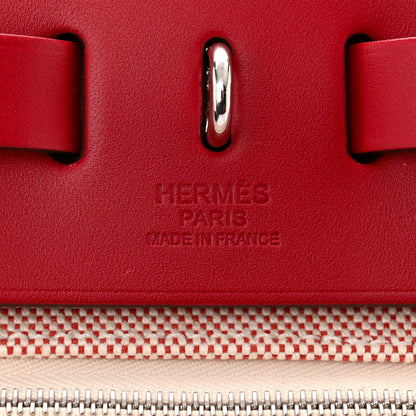 Hermes Vache Hunter Toile Pegase Pop Herbag Zip Retourne 31 PM Rouge Piment 7 of 12