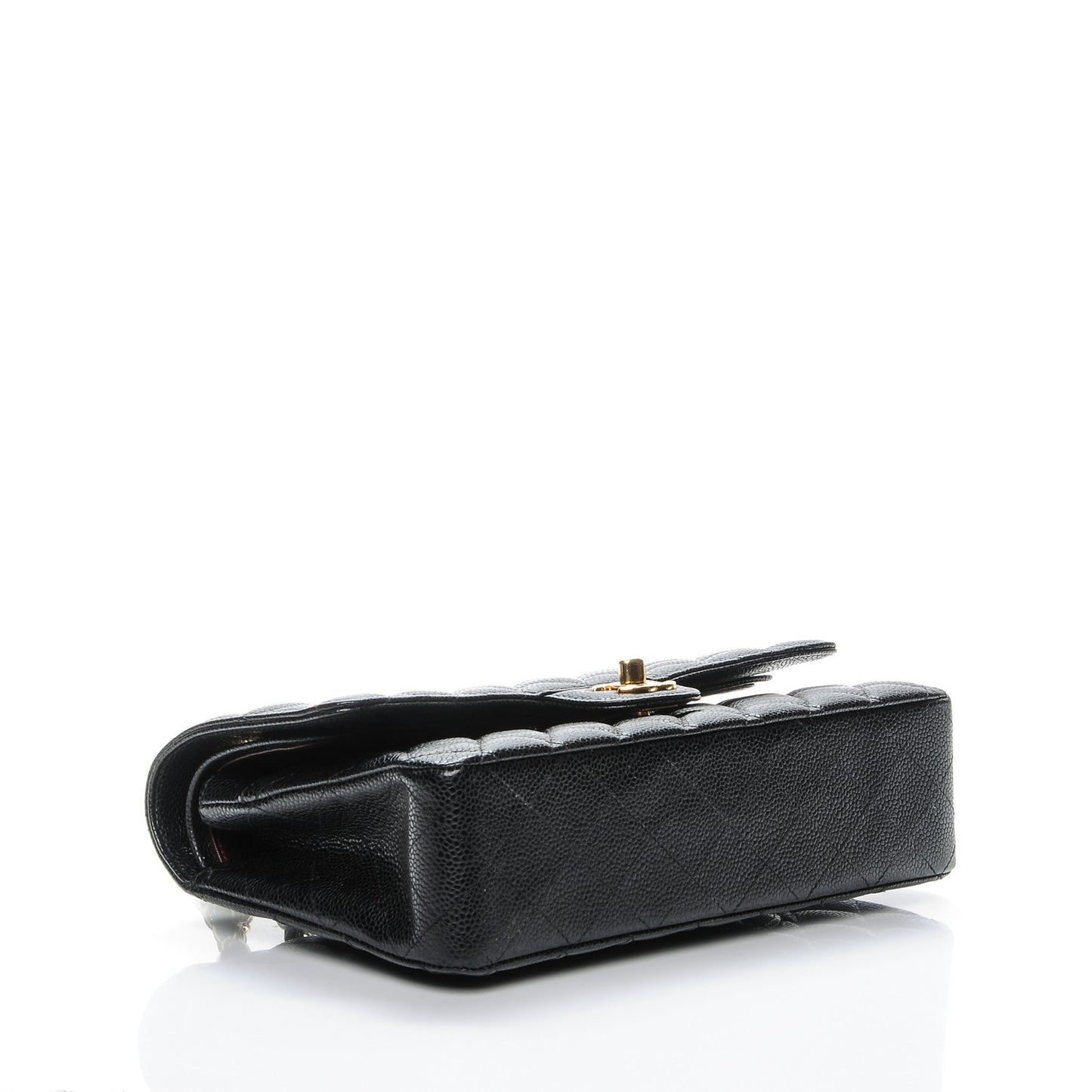 Caviar Quilted Medium Double Flap Black