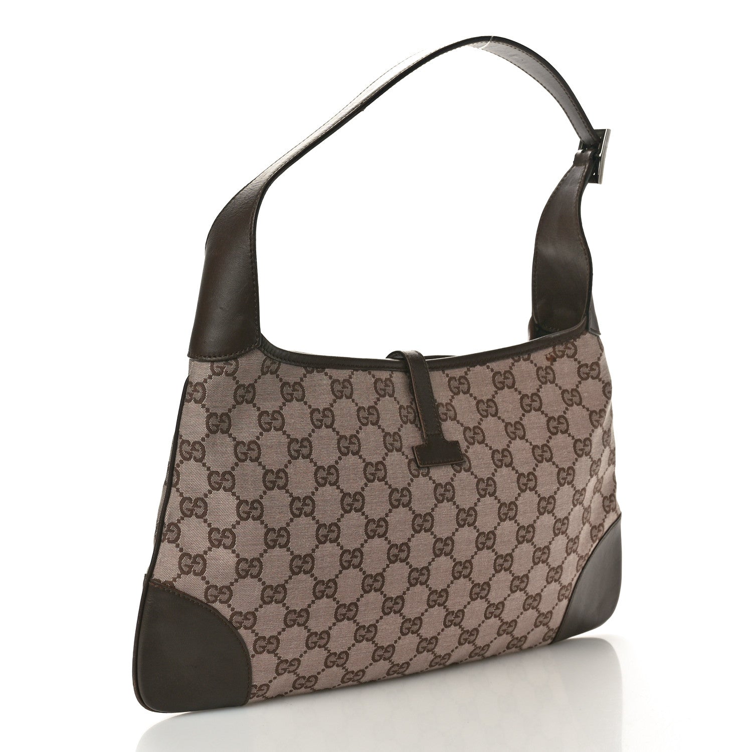 Gucci Monogram Lobster Clasp Jackie O Hobo Brown 3 of 9