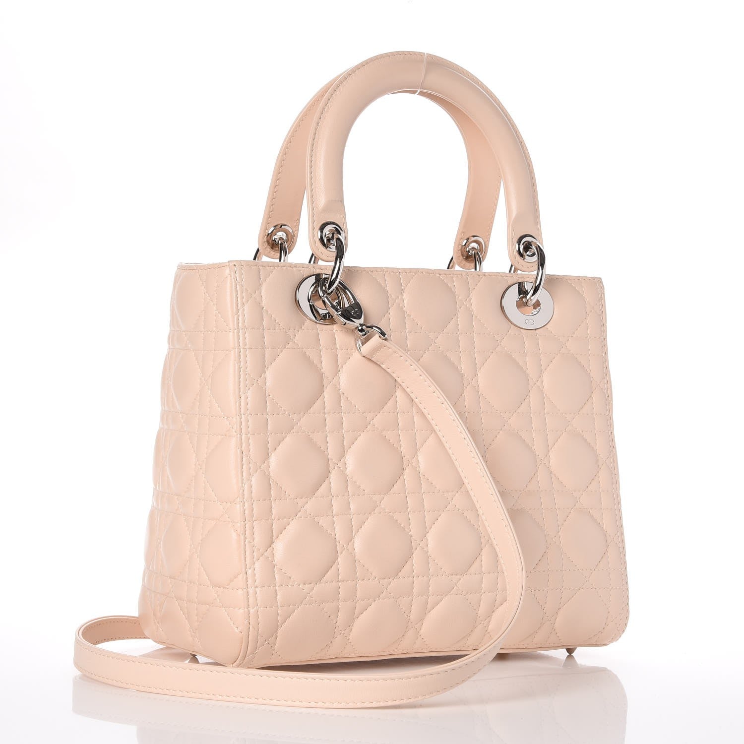 Christian Dior Lambskin Cannage Medium Lady Dior Rose Poudre 4 of 10