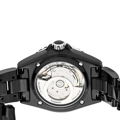 Chanel Stainless Steel Ceramic 38mm J12 Automatic Watch Black 4 of 5