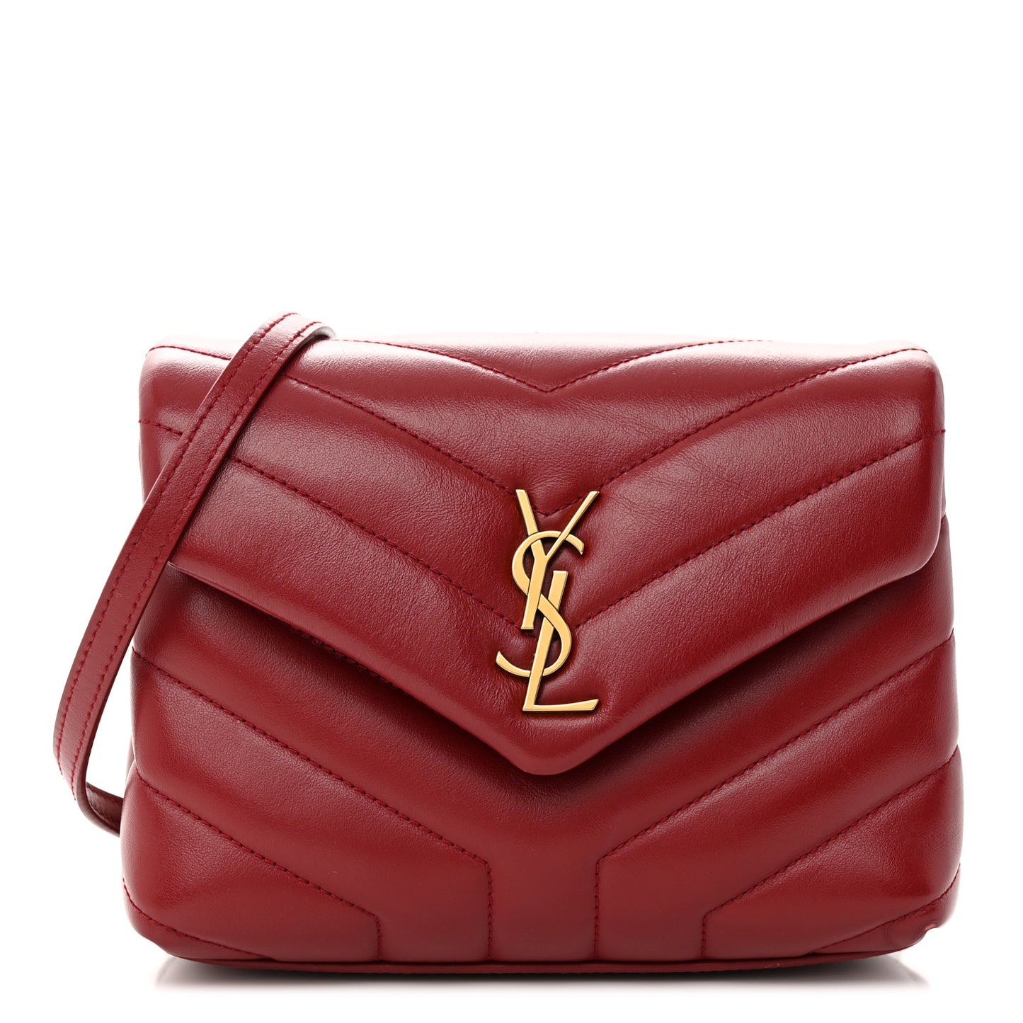 Calfskin Y Quilted Monogram Toy Loulou Crossbody Bag Rouge