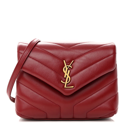 Saint Laurent Calfskin Y Quilted Monogram Toy Loulou Crossbody Bag Rouge 1 of 19