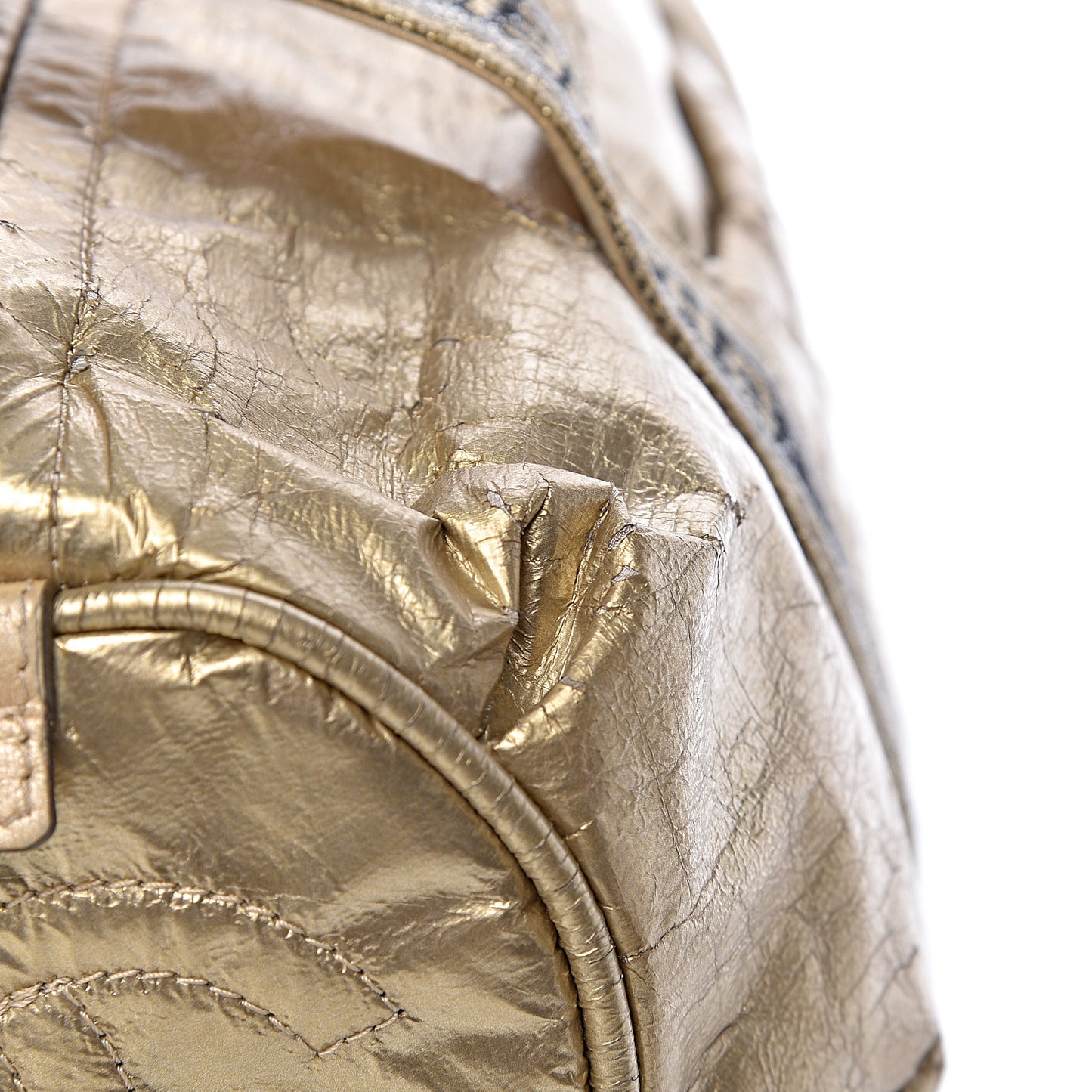 Metallic Coated Canvas Sport Duffle Gold