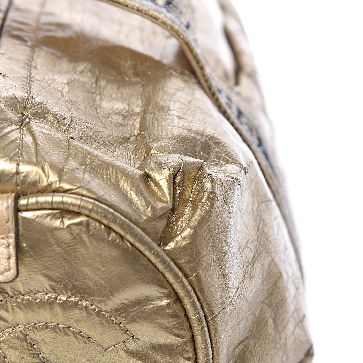 Chanel Metallic Coated Canvas Sport Duffle Gold 18 of 23