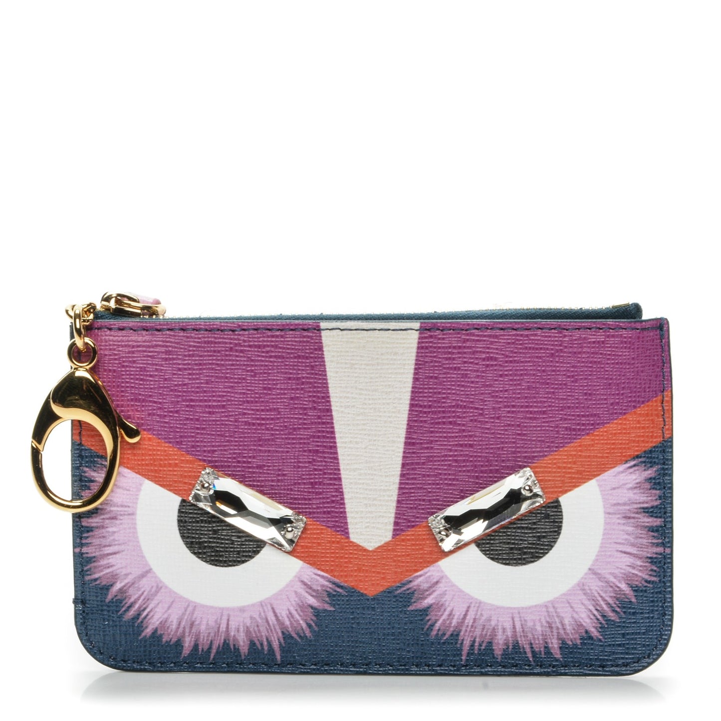 Vitello Elite Crystal Eye Monster Coin Pouch Key Case Cobalt Multicolor