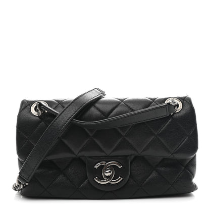 Chanel Shiny Sheepskin Quilted Small Burgundy Rocks Flap Black 1 of 11