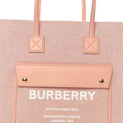 Burberry Canvas Smooth Calfskin Medium Two Tone Freya Tote Dusty Pink 7 of 10