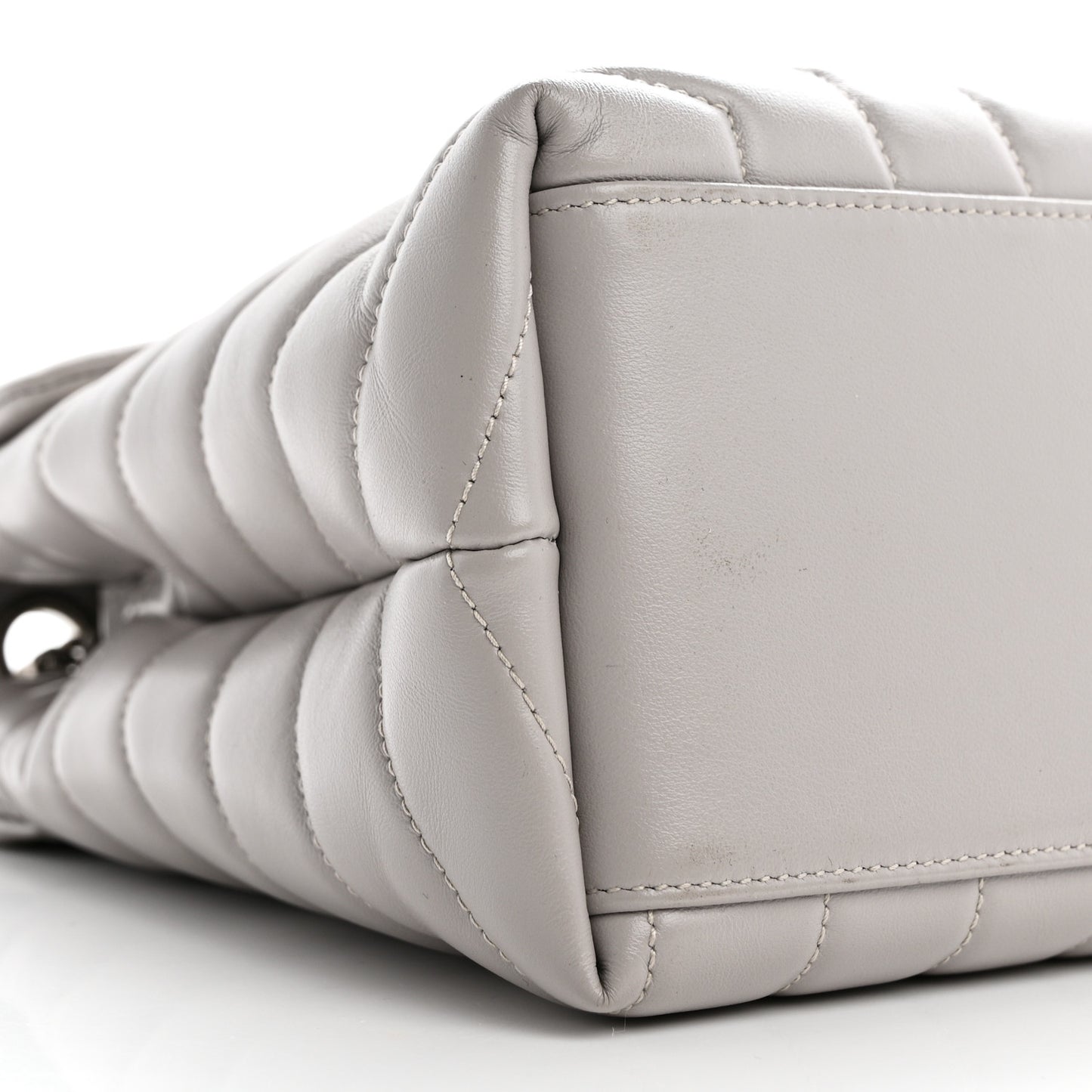 Calfskin Y Quilted Monogram Medium Loulou Chain Satchel Granite