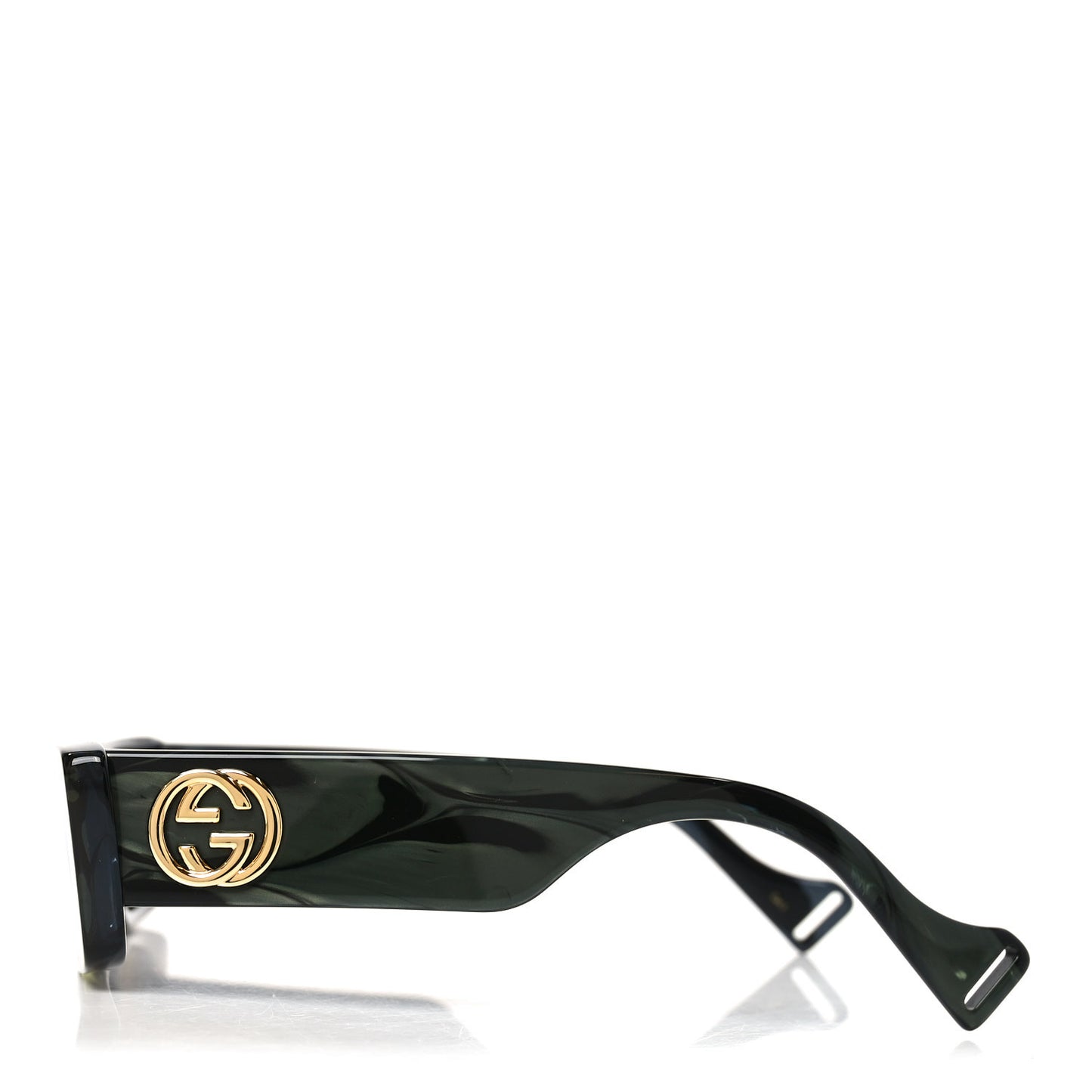 Acetate Rectangular Sunglasses GG0516S Green Bronze