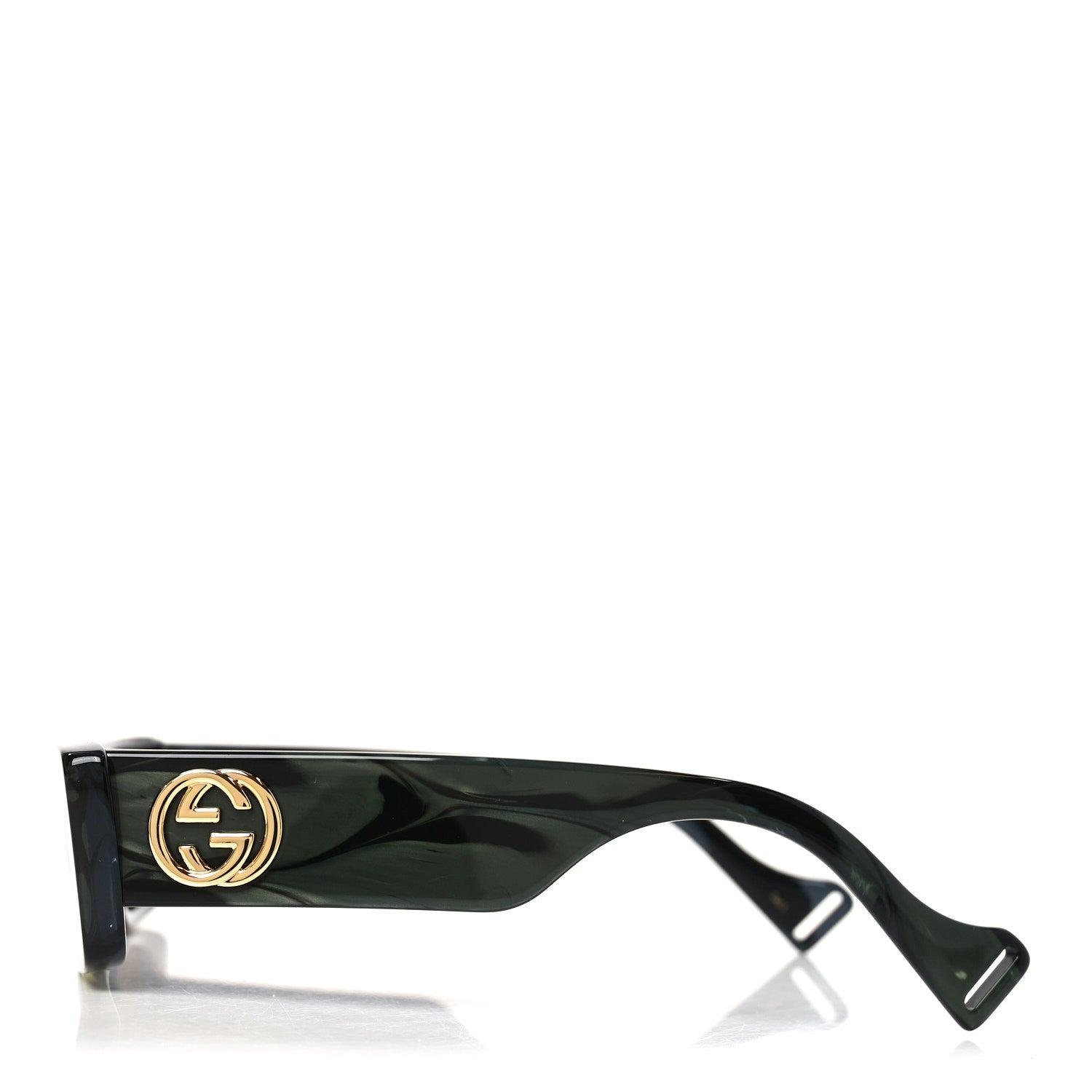 Gucci Acetate Rectangular Sunglasses GG0516S Green Bronze 3 of 7