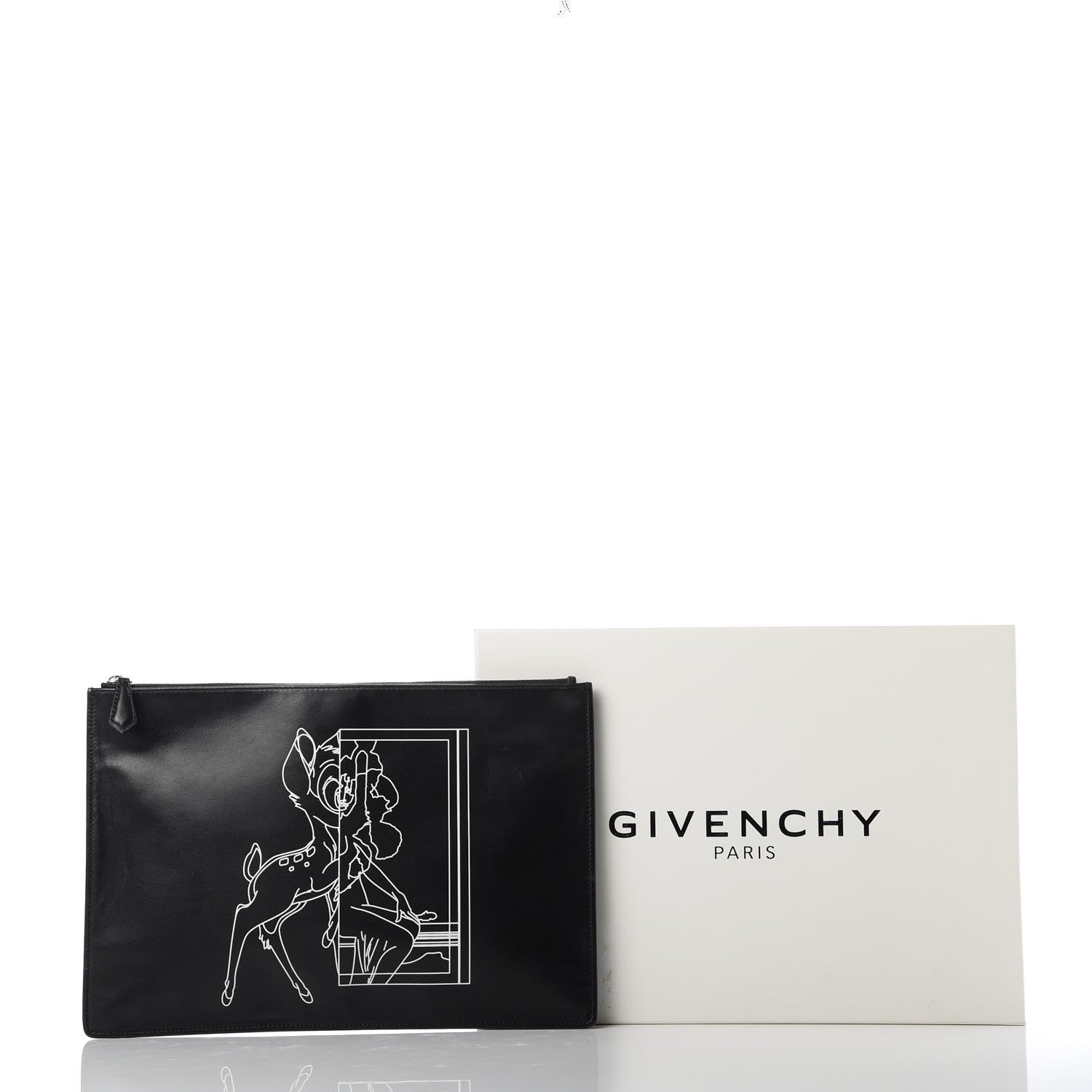 Givenchy Calfskin Bambi Print Large Cosmetic Pouch Black 11 of 11