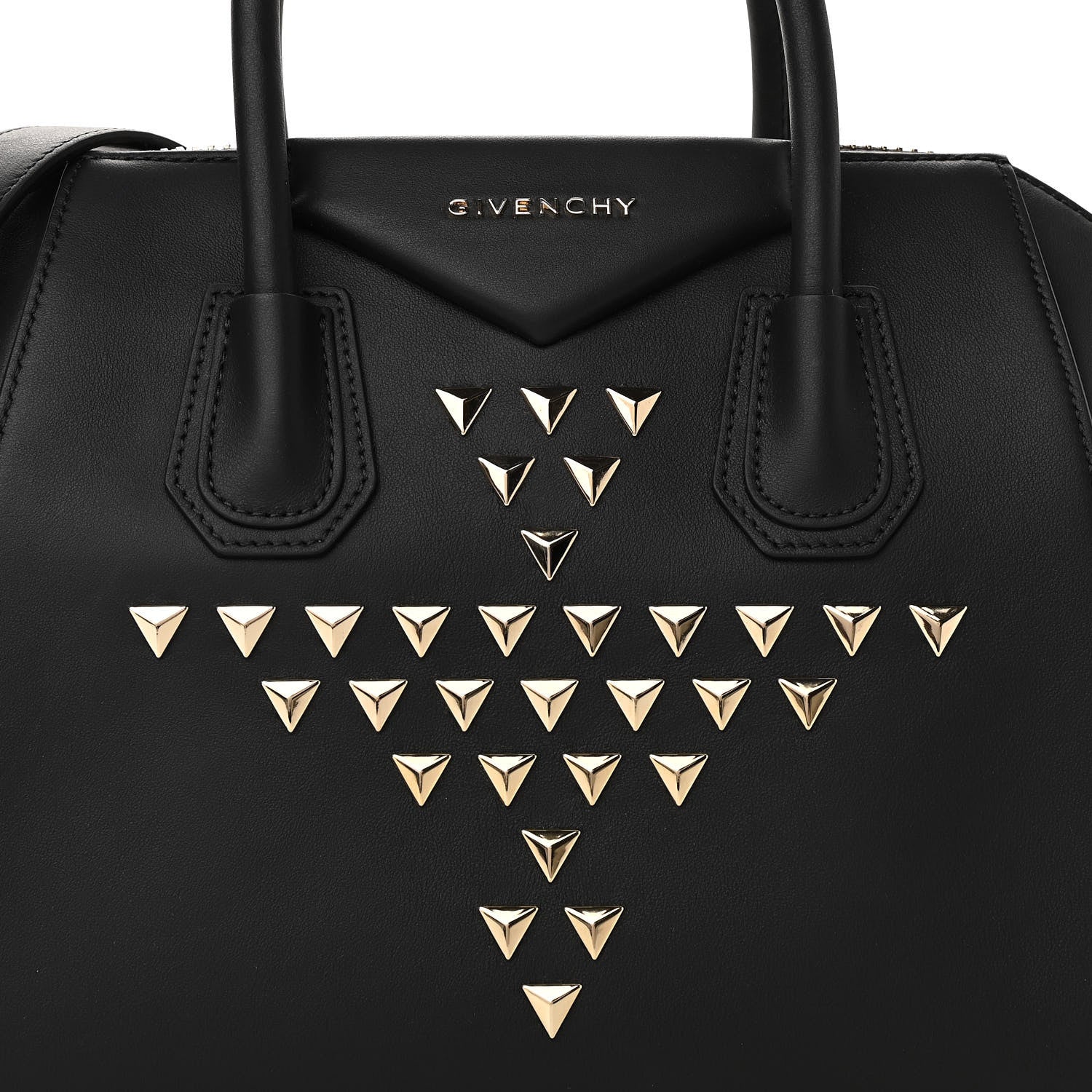 Givenchy Calfskin Triangle Studded Small Antigona Black 8 of 11