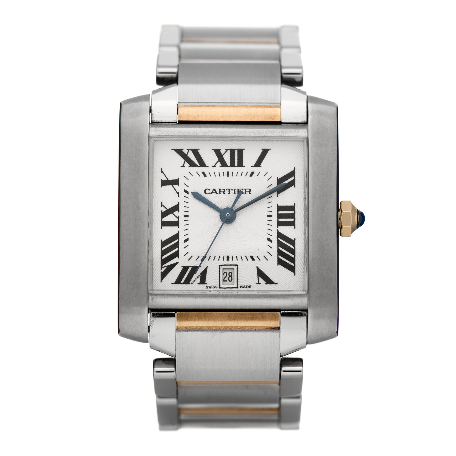 Cartier Stainless Steel 18K Yellow Gold 28mm Tank Francaise Automatic Watch 1 of 5
