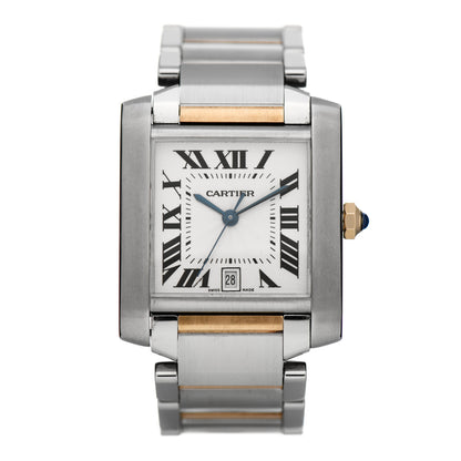 Cartier Stainless Steel 18K Yellow Gold 28mm Tank Francaise Automatic Watch 1 of 5