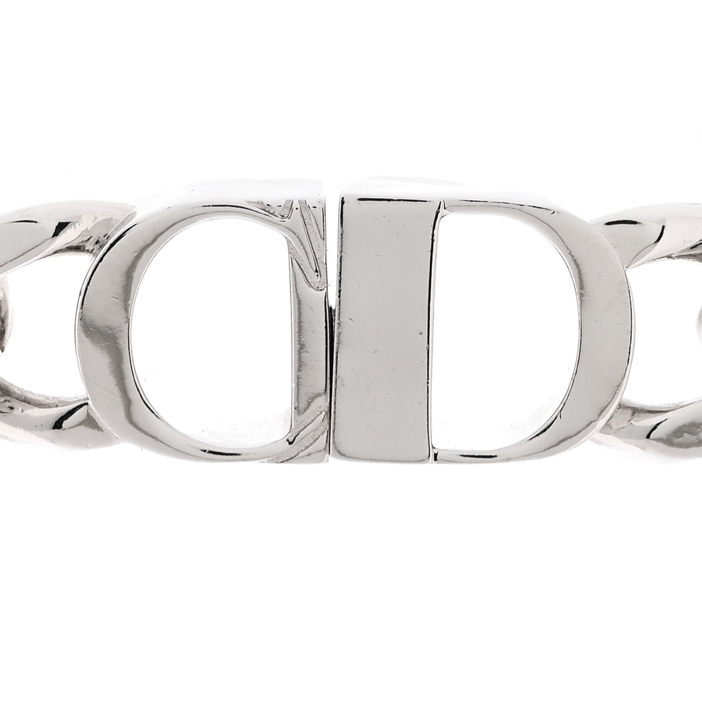 Metal CD Icon Chain Link Necklace Silver