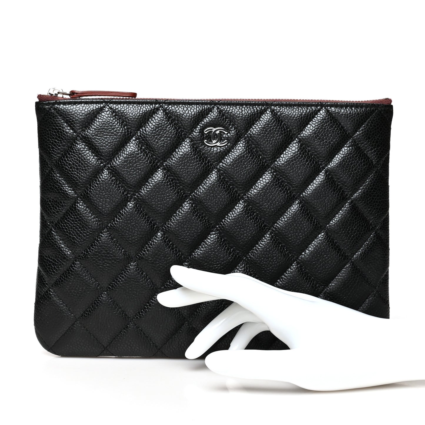 Caviar Quilted Cosmetic Case Black