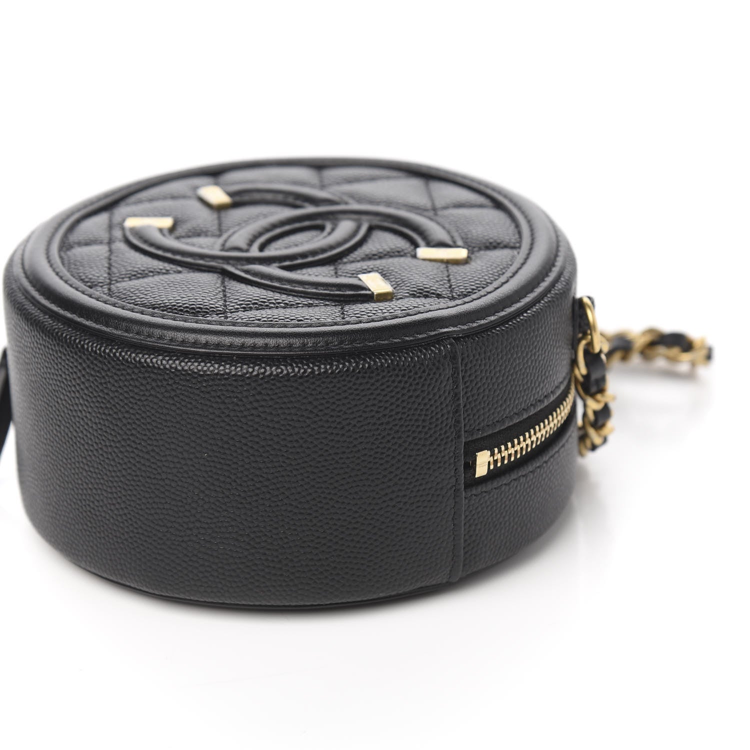 Chanel Caviar Quilted Round Filigree Crossbody Black 8 of 9