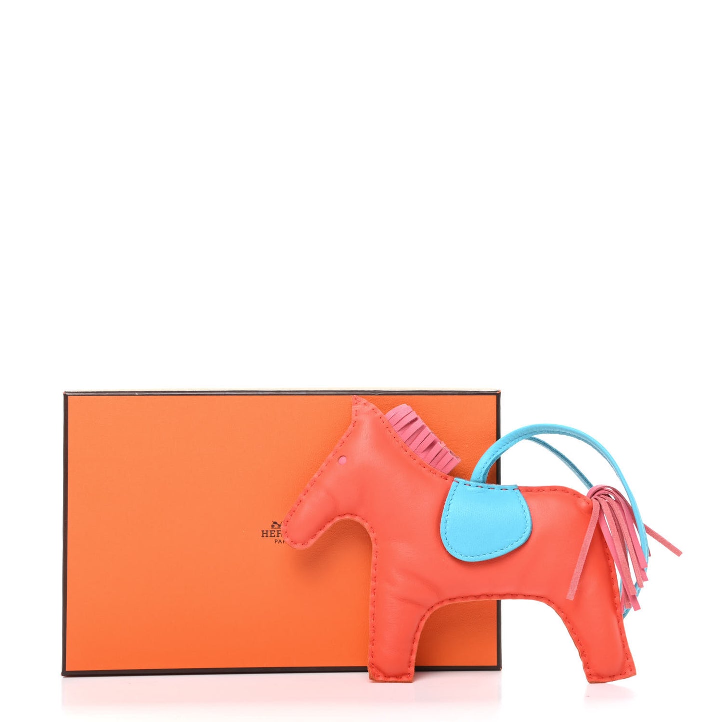 Milo Lambskin Grigri Rodeo Horse Bag Charm GM Rose Azalee Orange Poppy Bleu Azteque