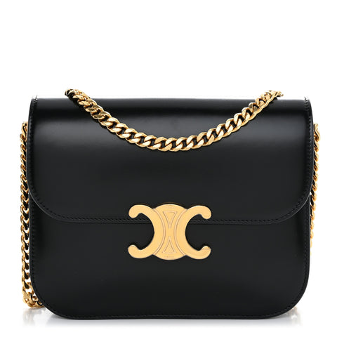 Shiny Calfskin College Triomphe Black
