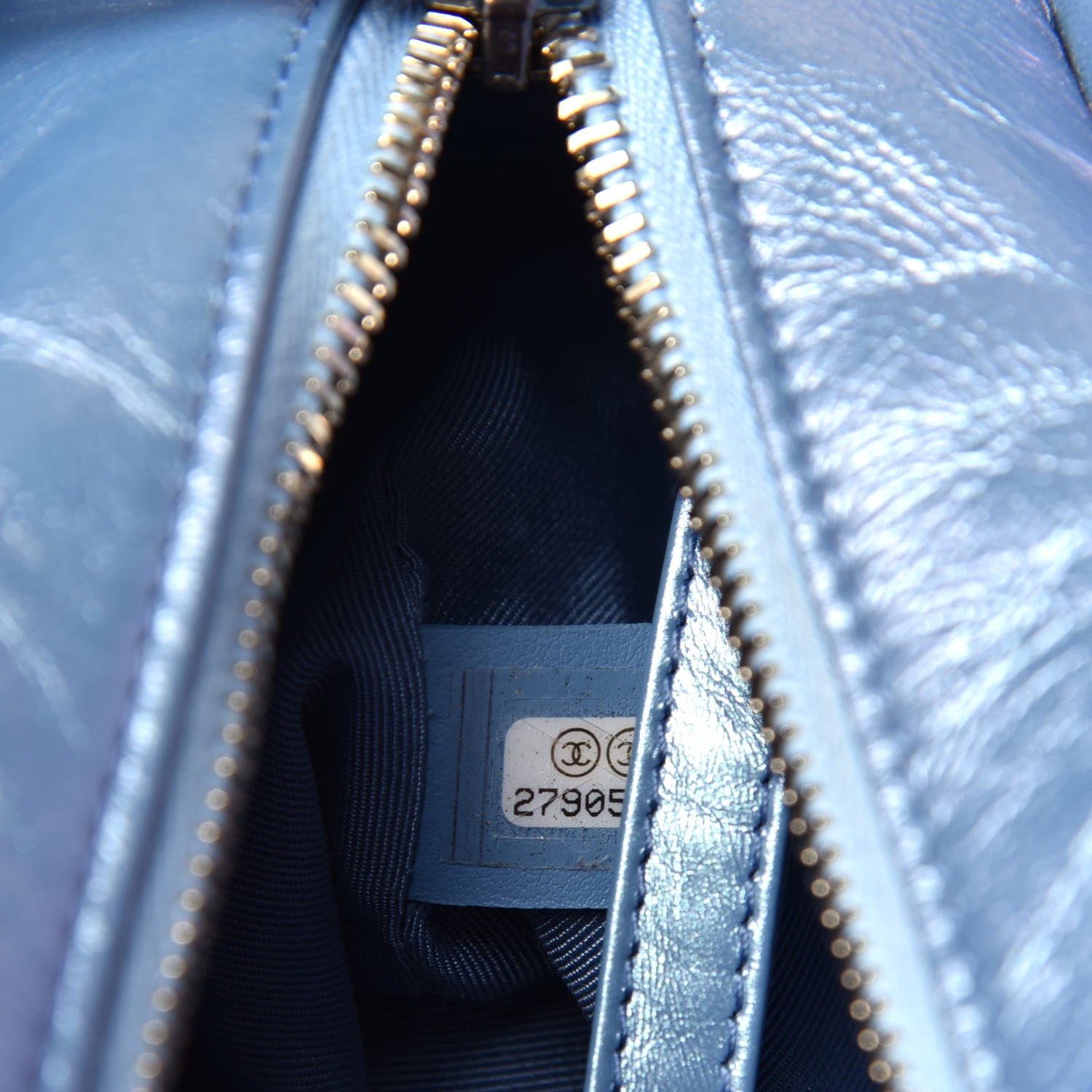 Chanel Iridescent Lambskin Calfskin Quilted Small Gabrielle Hobo Blue 7 of 9