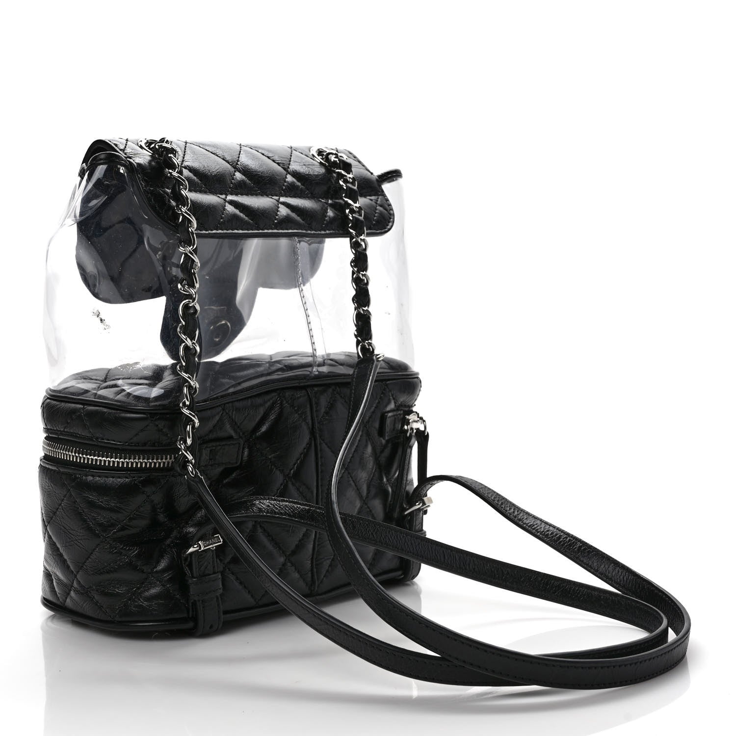 Chanel Crumpled Calfskin PVC Quilted Flap Black 3 of 10