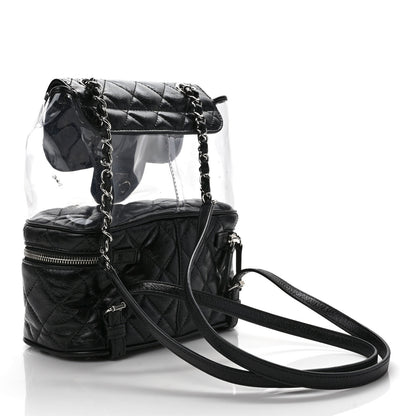 Chanel Crumpled Calfskin PVC Quilted Flap Black 3 of 10
