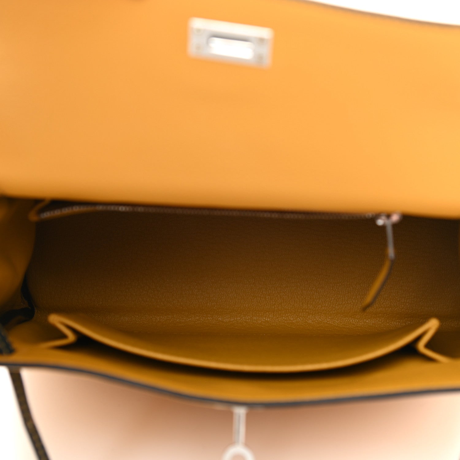 Hermes Togo Horseshoe Kelly Retourne 25 Jaune Ambre Vert Cypress 5 of 10