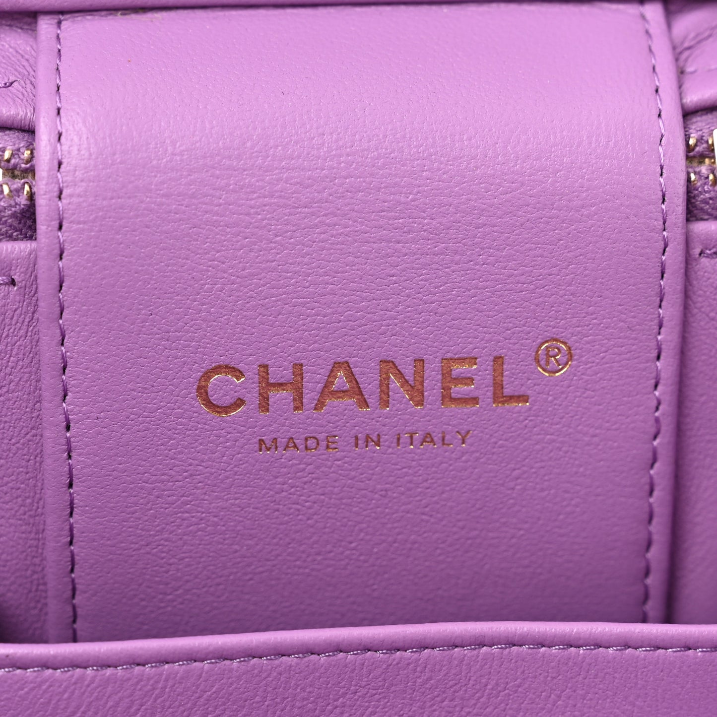 Caviar Quilted Small CC Vanity Case Purple