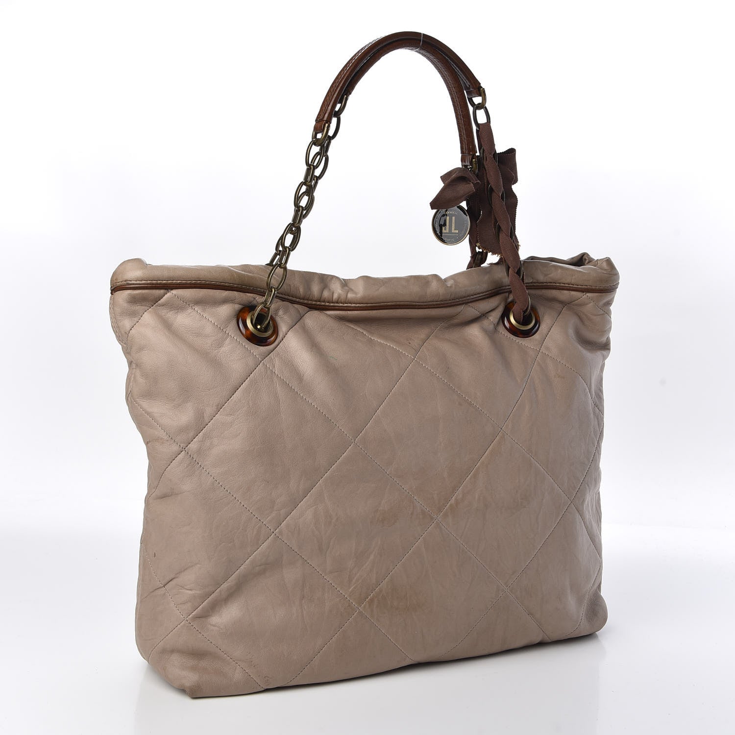 Lanvin Lambskin Quilted Amalia Cabas Tote Taupe 2 of 7