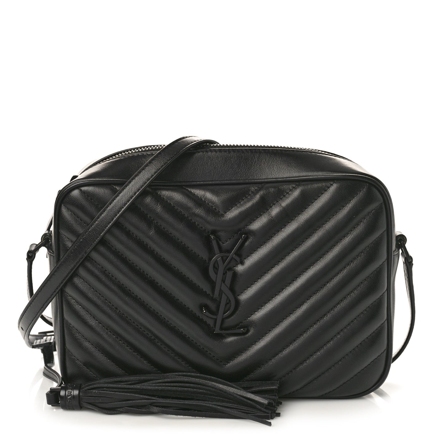 Calfskin Matelasse Monogram Monochrome Lou Camera Bag Black