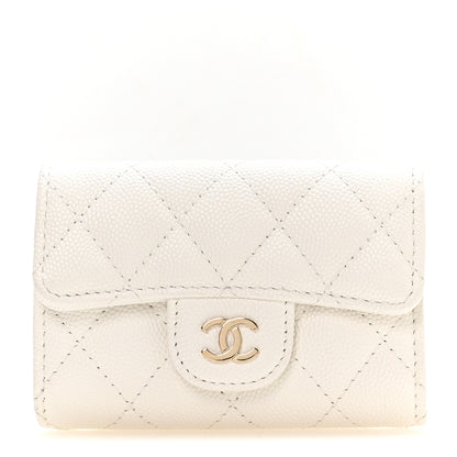 Chanel Caviar Quilted Classic 4 Key Holder Wallet White 1 of 9