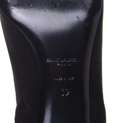 Saint Laurent Kid Scamosciato Loulou 70 Ankle Zip Boot 39 Black 8 of 11