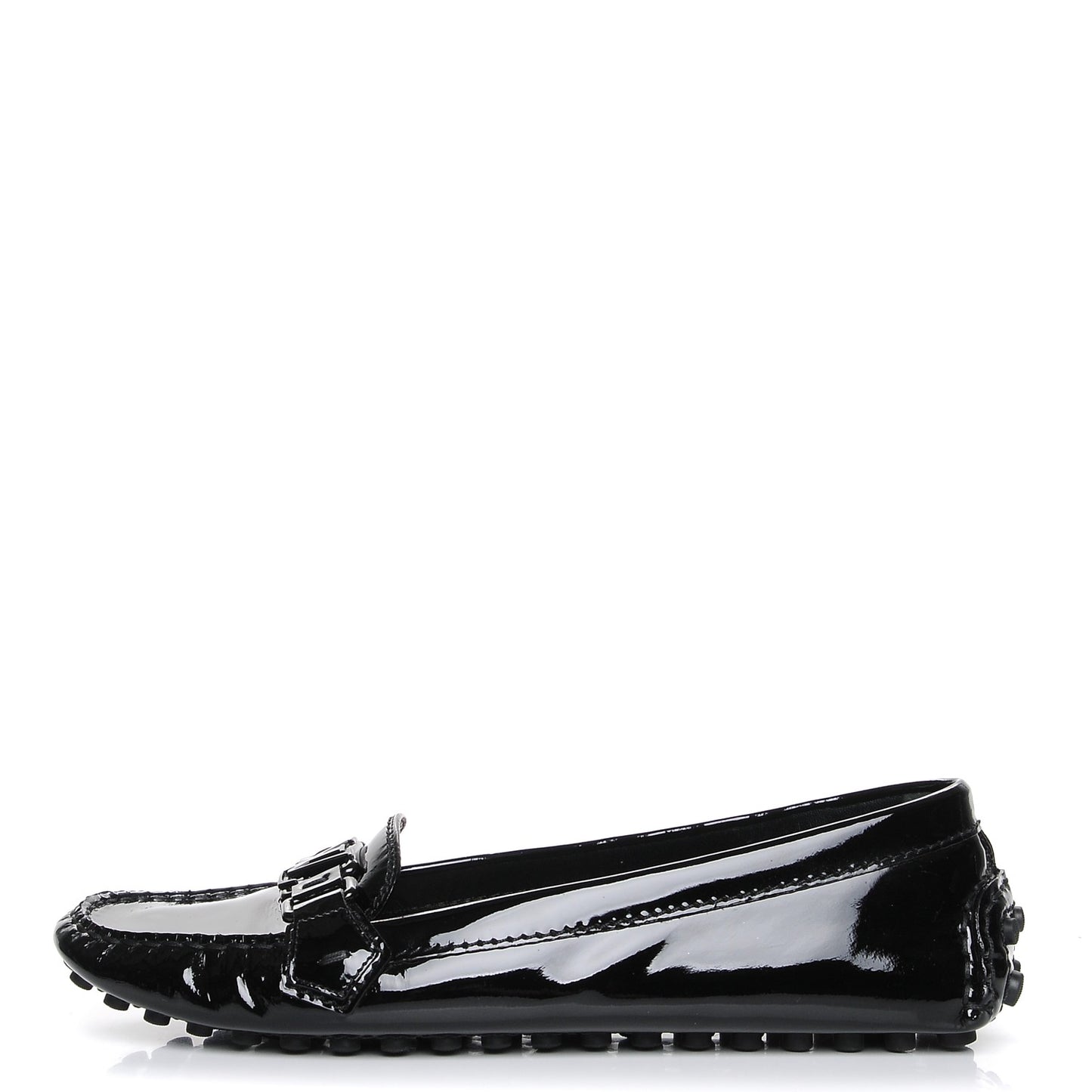 Patent Calfskin Oxford Loafers 40 Black