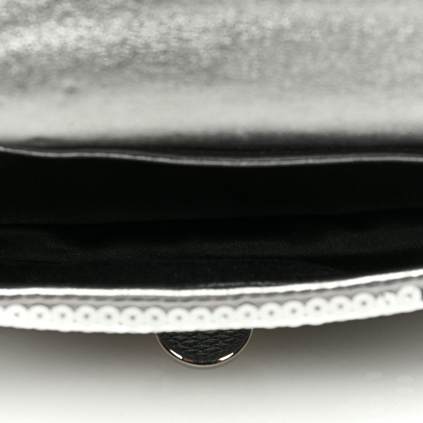 Paillettes Crystal Sequin Flap Argento