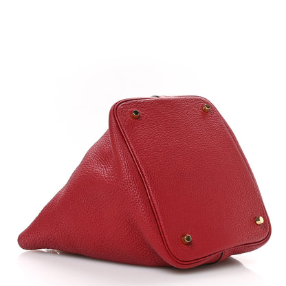 Hermes Taurillon Clemence Picotin Lock 22 MM Rouge Grenat 4 of 12