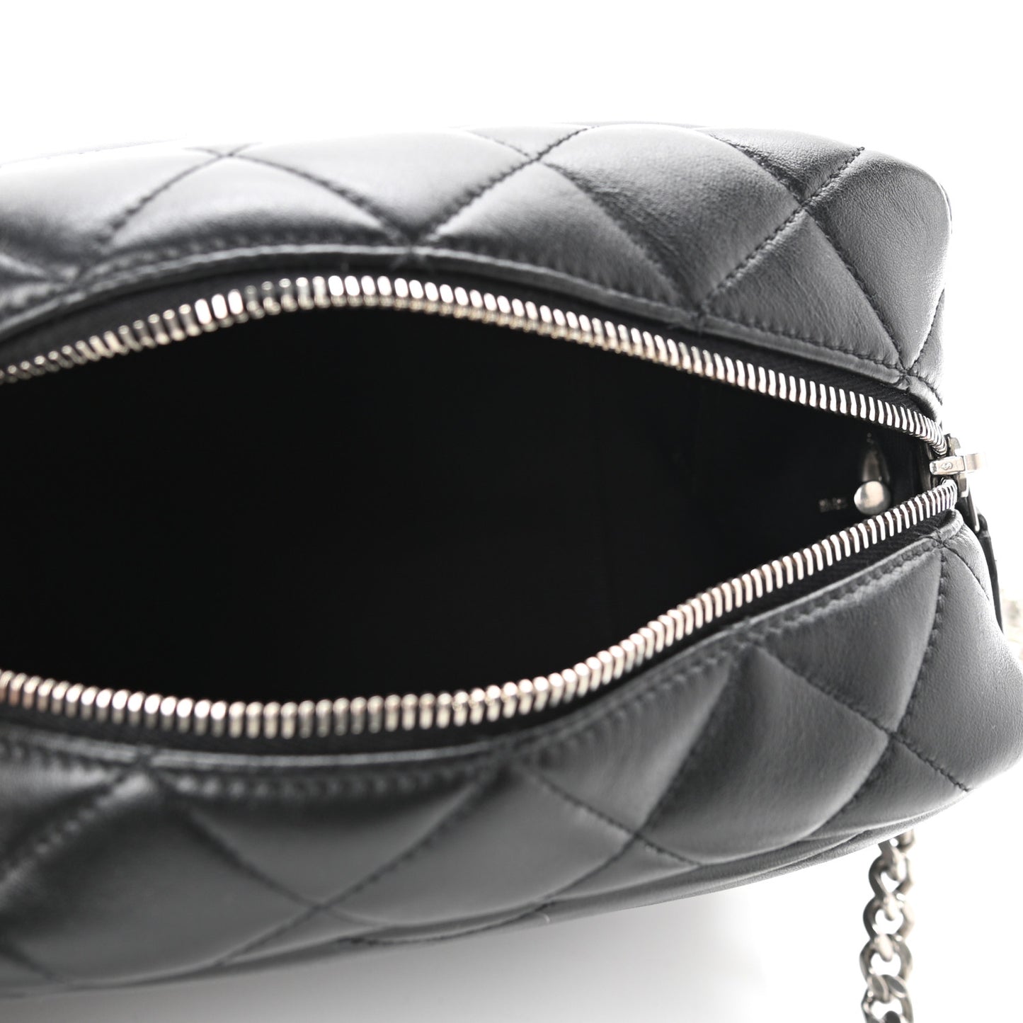 Calfskin Y Quilted Monogram Small Loulou Bowling Bag Black
