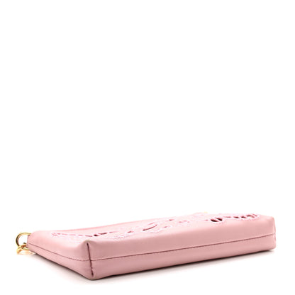 Dolce & Gabbana Lambskin Embroidered Laser Cut Micro Crossbody Pochette Rose Poudre 4 of 10