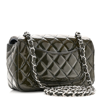 Chanel Patent Calfskin Quilted Mini Rectangular Flap Navy Blue 3 of 10