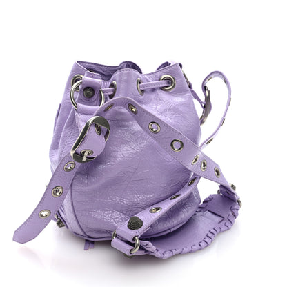 Balenciaga Agneau Arena Le Cagole Bucket Bag XS Lilac 4 of 11