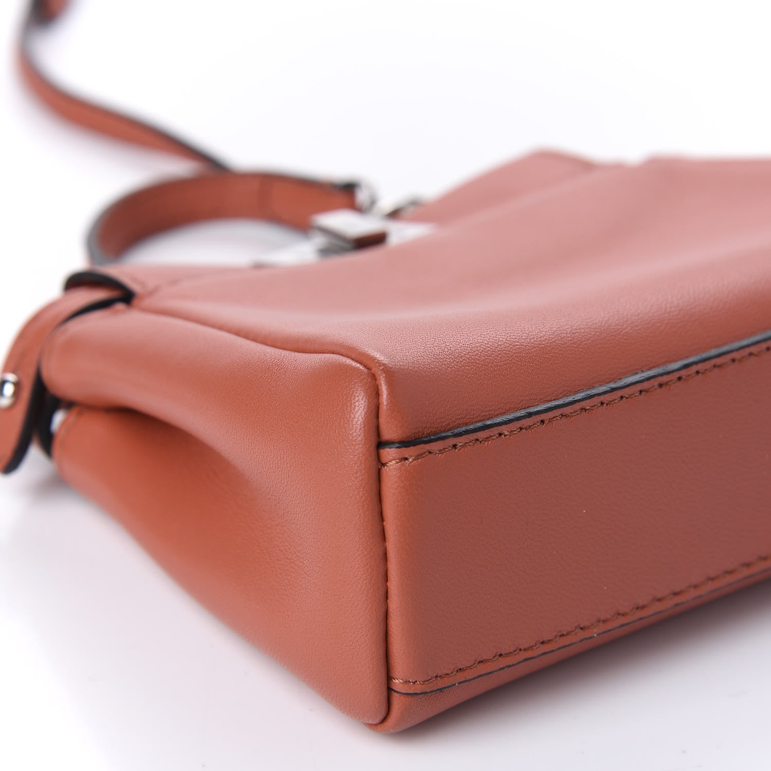 Fendi Shiny Nappa Micro Peekaboo Iconic Satchel Rosso Pimento 7 of 11