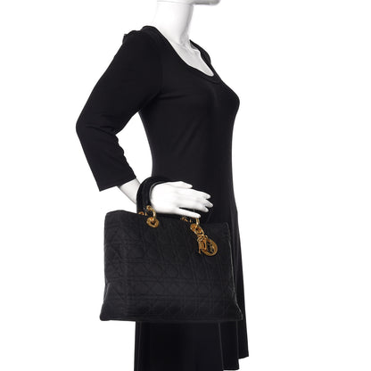 Christian Dior Nylon Cannage Large Lady Dior Black 2 of 10