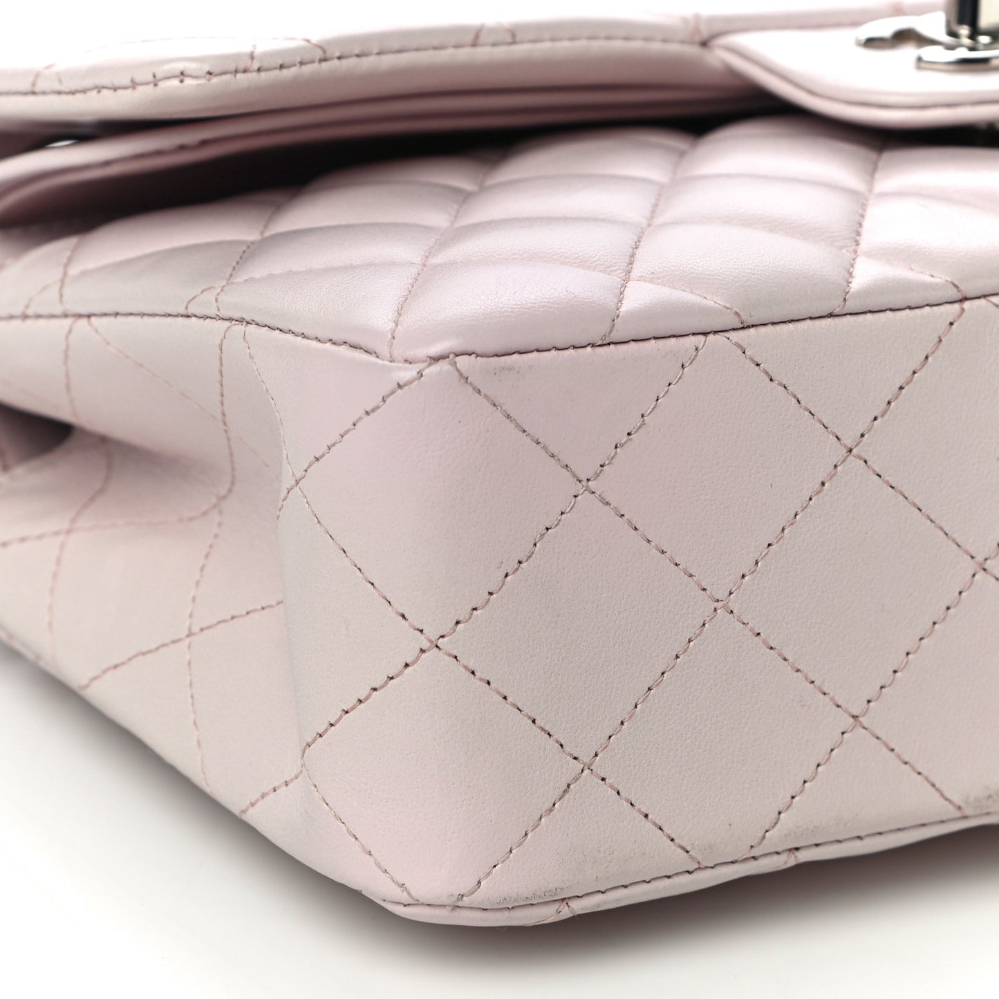 Lambskin Quilted Small Double Flap Light Pink