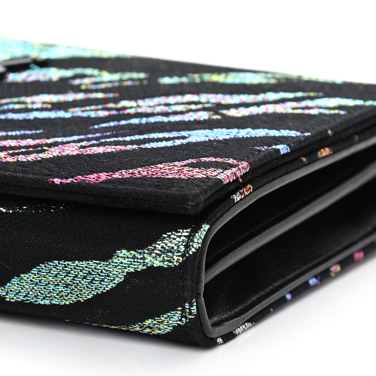 Tiger Burnout Monogram Chain Wallet Multicolor